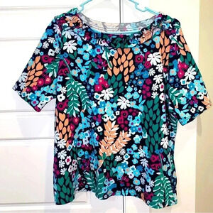 KIM Rogers Petite PXL Top Ruffled Neck Bright Colors